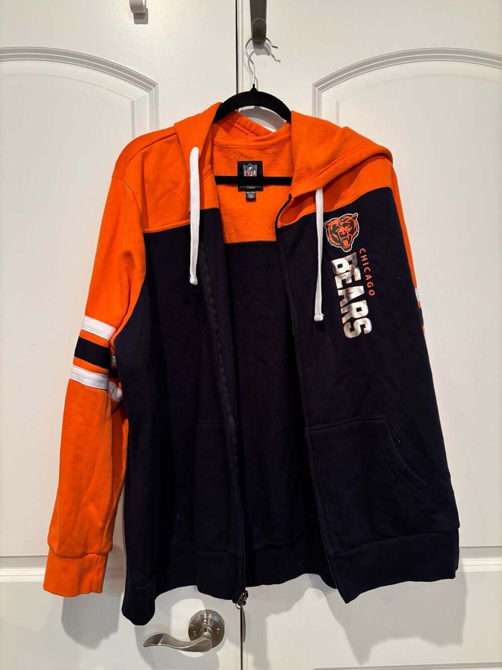NFL Chicago Bears Full Zip Hoodie Size 5XL/5XG Orange Navy